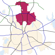 Dallas, Texas map - North Dallas