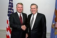 Dan Quayle with Donald Rumsfeld