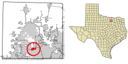 Location of Double Oak in Denton County, Texas