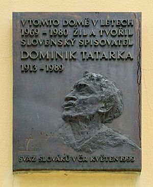Dominik Tatarka memorial plaque Prague