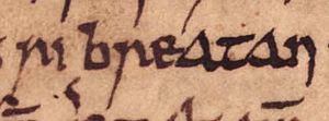 Dyfnwal ab Owain (Oxford Bodleian Library MS Rawlinson B 489, folio 33v)