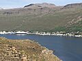 Eskifjörður with cruise ship Prinsendam at its wharf, 2017 02