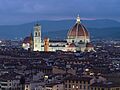 Florence Cathedral seen from Piazzale Michelangelo night dllu