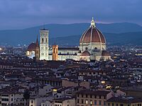 Florence Cathedral seen from Piazzale Michelangelo night dllu