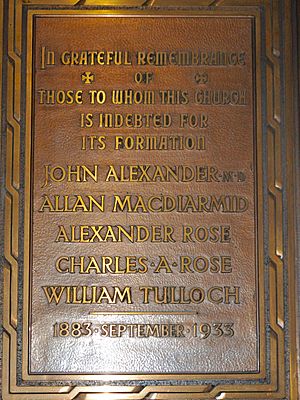 Founders plaque for Hillhead Baptist Church