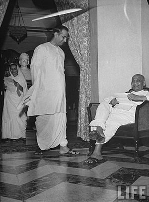 G. D. Birla, Vallabhbhai Patel, and Manibehn Patel
