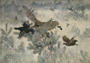 Hawk and Black-Game (Bruno Liljefors) - Nationalmuseum - 19423