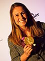 Heather O'Reilly with gold medal