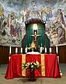 Interior of St. Thomas Aquinas Cathedral with Eucharist Adoration green red