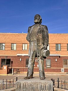 James Jerome Hill in front of the Amtrak Station, Havre, Montana