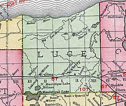 Luce County, MI map (1911)