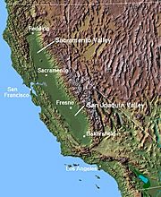 Map california central valley