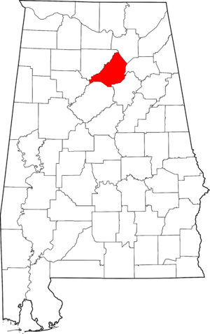 Map of Alabama highlighting Blount County