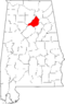 Map of Alabama highlighting Blount County.svg