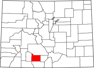 Map of Colorado highlighting Rio Grande County