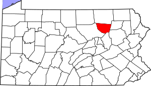 Map of Pennsylvania highlighting Sullivan County