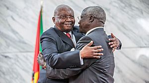 Mozambique’s President Armando Guebuza and RENAMO leader Afonso Dhlakama
