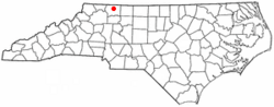 Location of Toast, North Carolina