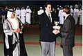 Nepomuceno being awarded the IOC ( International Olympic Committee) Presidents Trophy in 1999 in Abu Dhabi, UAE