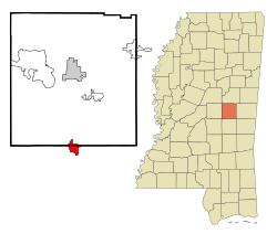 Location of Union, Mississippi
