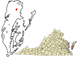 Location in Northampton County and the state of Virginia.