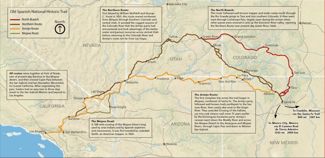 Old Spanish Trail trade route - 1050px Old Spanish National Historic Trail (National Park Service) 