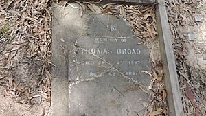 Only surviving headstone, Bunya cemetery, 2015