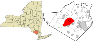 Orange County New York incorporated and unincorporated areas Goshen highlighted.svg