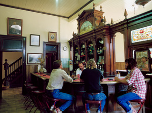 Ornate bar and interior of the Imperial Hotel Ravenswood North Queensland, 1985
