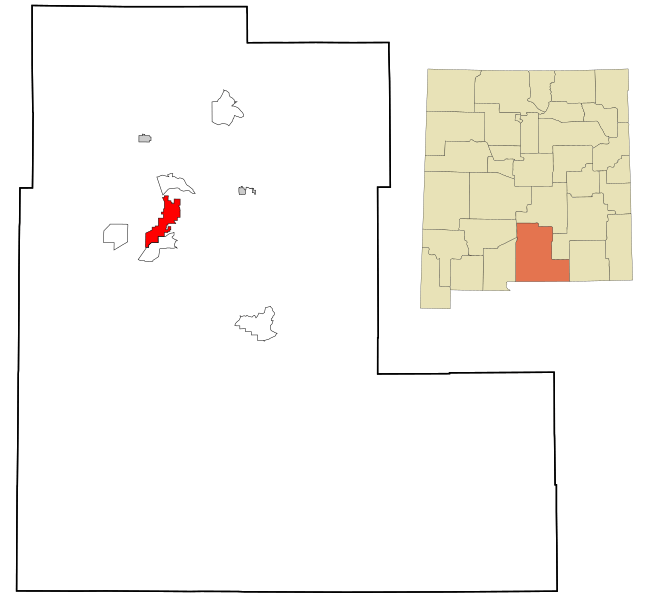 Image Otero County New Mexico Incorporated And Unincorporated Areas Alamogordo Highlighted 3538