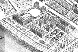 Palais Bourbon on Turgot map of Paris 1739