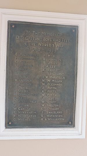 Plaques listing names, Stanthorpe Soldiers Memorial, 2015 01