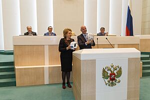Prezident FIFA Dzhanni Infantino v Sovete Federatsii