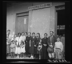 Relatives of Nationalists killed in the Ponce massacre