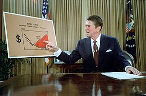 Ronald Reagan televised address from the Oval Office, outlining plan for Tax Reduction Legislation July 1981