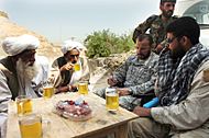 Special Forces commander meets with village elders Afghanistan 2007