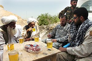 Special Forces commander meets with village elders Afghanistan 2007