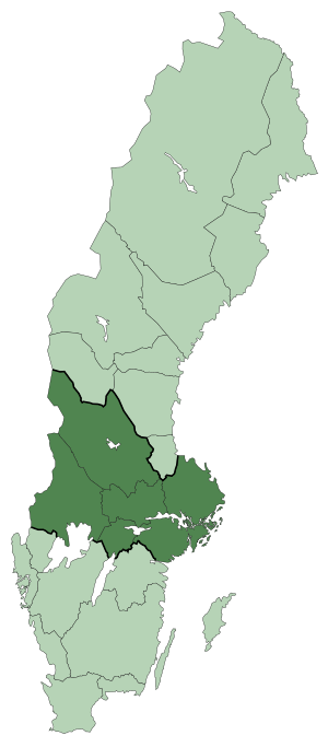 Sverigekarta-Landsdelar Svealand
