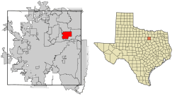Location of Bedford in Tarrant County, Texas