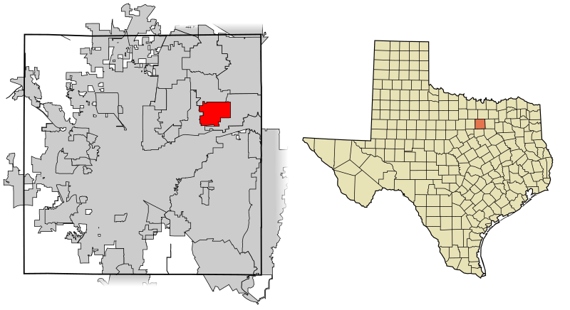 Tarrant County Texas Incorporated Areas Bedford highlighted