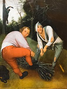 The Barber Institute of Fine Arts - Two Peasants Binding Faggots - Pieter Brueghel the Younger
