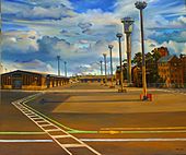 The empty wharf from shed 5 oil on canvas 100x122cm 2008 2