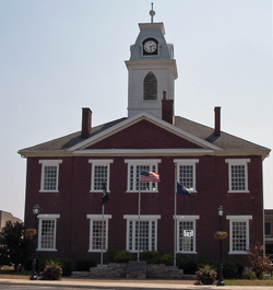 The Todd County courthouse in the Elkton town square