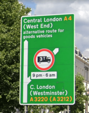 Traffic sign in London