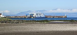 Troon harbour from north, with P&O Ferry Express