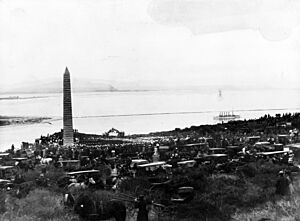 USS Bennington Monument dedication at Fort Rosecrans, California (USA), on 7 January 1908 (NH 82136)