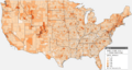 US bachelor's degree by county in the United States