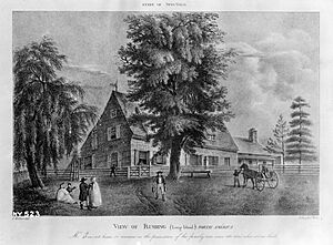 View of Flushing (Long Island New York) John Bowne House 1825