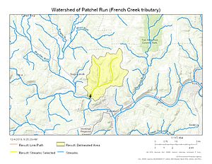 Watershed of Patchel Run (French Creek tributary)