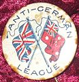 World War I-era Australian 'Anti-German League' badge circa 1915
